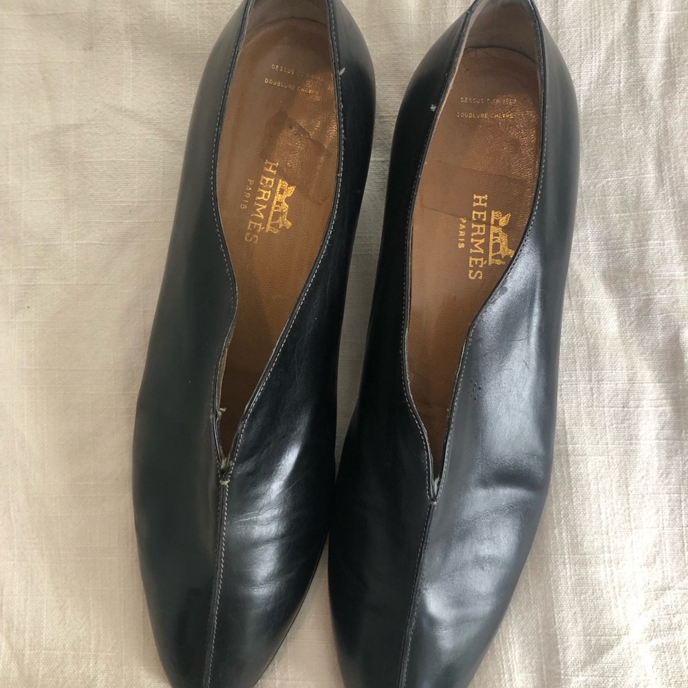 Hermes leather loafers, black, EUC - Picture 8 of 16
